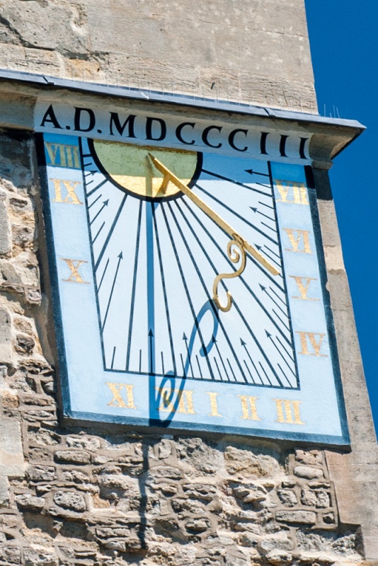1803 sundial on the 13th century tower
