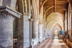 The south quire aisle, looking east