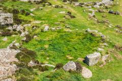 Looking down on hut circle #6