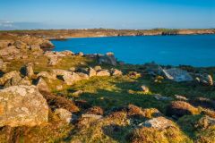 Evening light on the hut circles