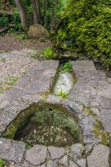 Looking down the basins and water channels