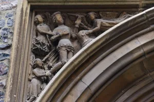 St George carving, south porch spandrel