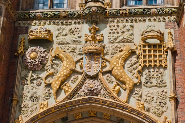 The Beaufort coat of arms on St John's gatehouse