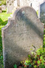 John Orchard gravestone, died by drowning, 1778