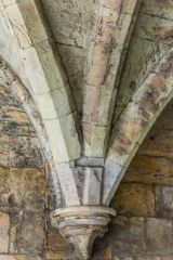 Stone corbel and undercroft vaulting ribs