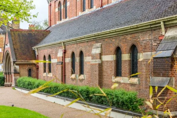 The south exterior facade