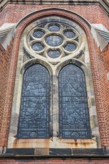 Exterior view of the apse windows