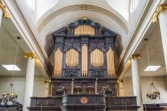 The beautifully carved 18th-century organ