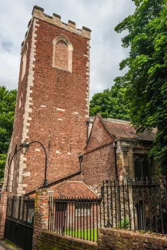 The 17th-century brick tower