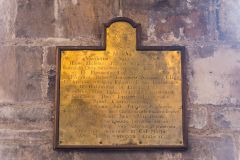 Valentine Nalson memorial brass, 1722