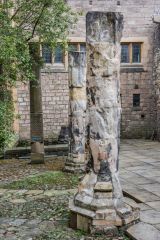 Medieval columns in the churchyard
