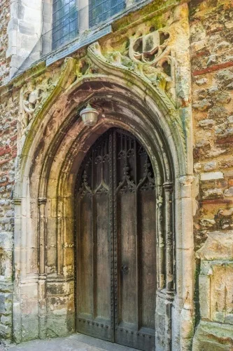 The west doorway of the tower