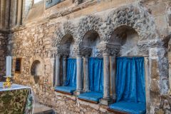 The beautifully carved Norman sedilia in the chancel