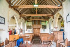 The church interior, looking west