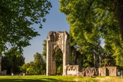 The abbey church from Museum Gardens