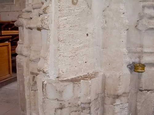 Pillar used to support the trial platform in St Mary the Virgin Church