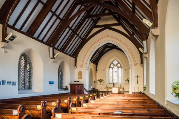 The church interior, looking east
