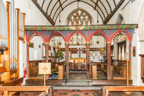 The restored 15th century screen