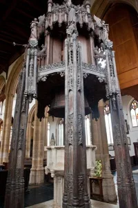 The 15th century font canopy