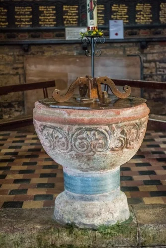 The 12th-century Norman font
