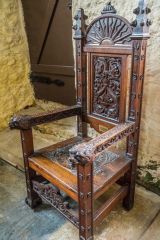 A beautifully carved WWI memorial chair