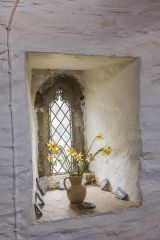 The medieval window from inside the chapel