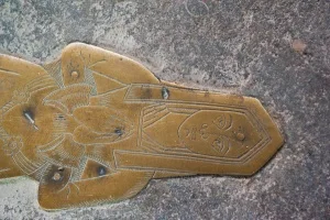 Medieval brass of a woman