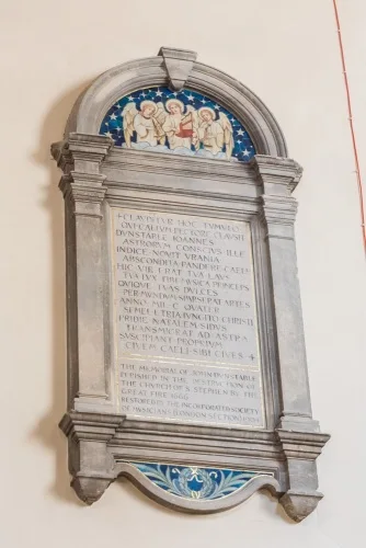 Memorial plaque to the medieval composer John Dunstable
