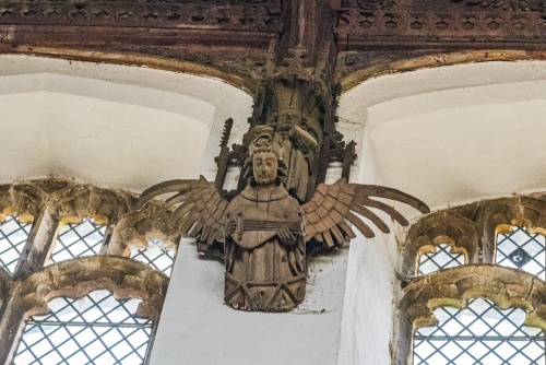 Wooden angel corbel