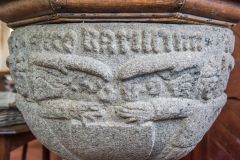 Serpents on the beautifully carved font