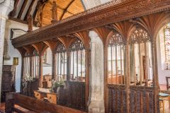 The ornate chancel screen