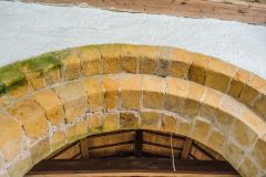 The simple Norman chancel arch