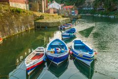 Boats bobbing in the harbour