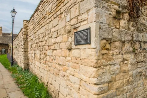The castle wall on Bath Row