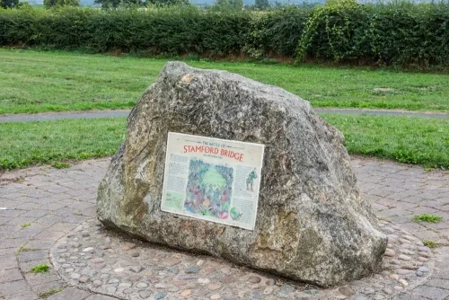The battlefield memorial in Stamford Bridge, near York