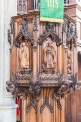 The richly carved Victorian pulpit