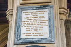 Lady Sophia Cecil memorial, d. 1902
