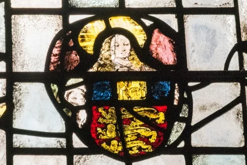 15th-century stained glass panel