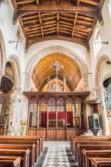 Looking east down the nave aisle