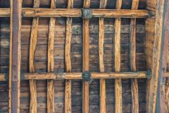 The 15th-century timber ceiling