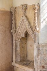 Stanford-on-Avon, St Nicholas' Church, 14th-century piscina, south aisle