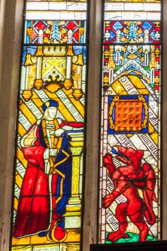 16th-century stained glass depicting Henry VII