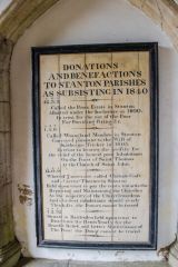 The 1840 charity board from St John's church in Stanton