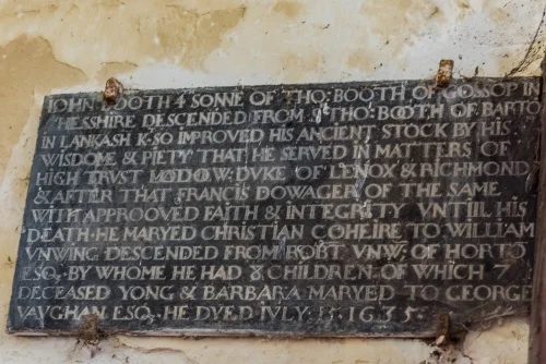 John Booth memorial, 1635