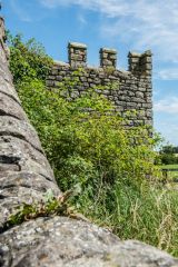 Steeton Hall Gateway, Battlemented wall linked to the Gateway