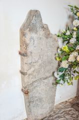 A Saxon coffin lid in the porch