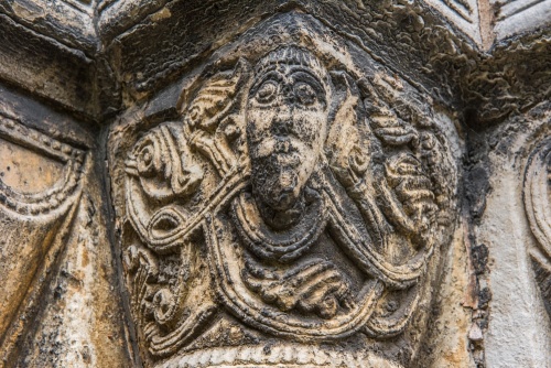 Green Man, south doorway capital