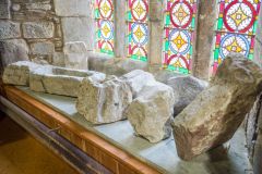 Medieval carved stones on display