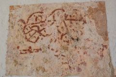 Geometric wall painting design on the east wall