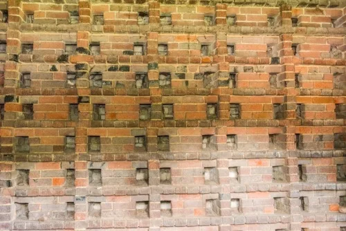 Nesting boxes in the dovecote interior